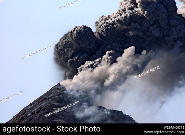 Guatemala, Fuego volcano, Ash eruption