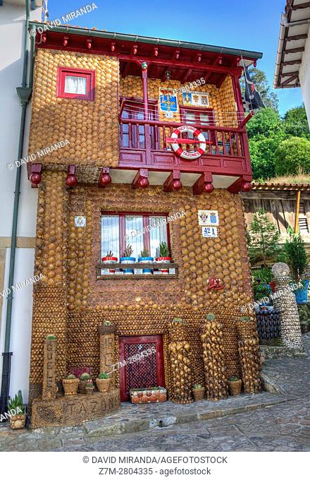Casa de las Conchas, Tazones village, Asturias, Spain. Historical Heritage Site