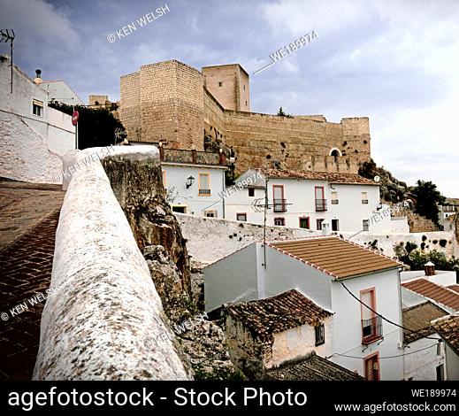 Cañete la Real, Malaga Province, Andalusia, Spain. Cañete la Real castle, also known as Castillo de Hins-Canit. Its origins date back to the 9th century