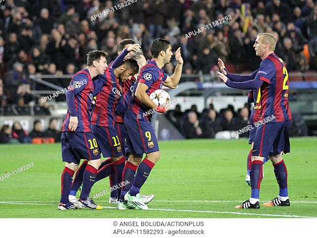 2014 UEFA Champions League Barcelona v PSG Dec 10th. 10.12.2014. Nou Camp, Barcelona, Spain. UEFA Champions League group stages, Barcelona versus PSG
