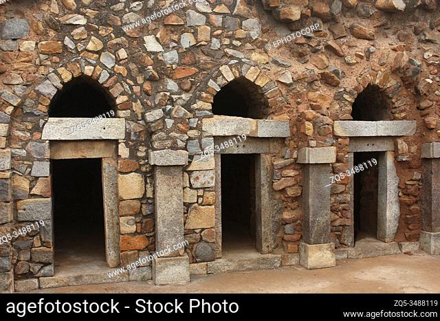 Old structure of architecture at Hauz Khas village, Delhi, India