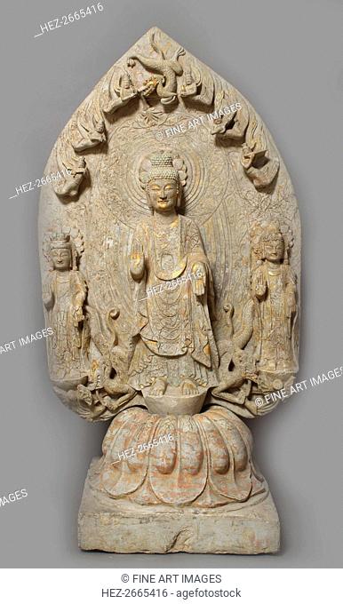 Votive Stele with Buddha and two Bodhisattvas, 534-550