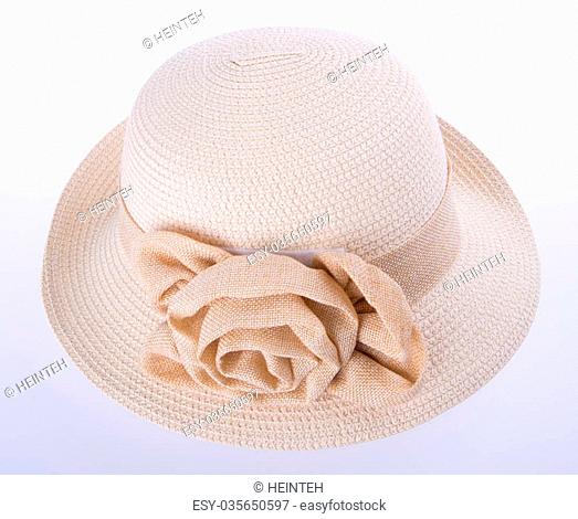 hat for lady or pretty straw hat with flower