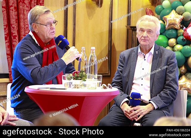 Rust, Germany - November 24, 2023: Europa-Park Winter Press Conference with CEO Roland Mack (left) and CEO Juergen Mack. Europapark, Europa Park, Jürgen
