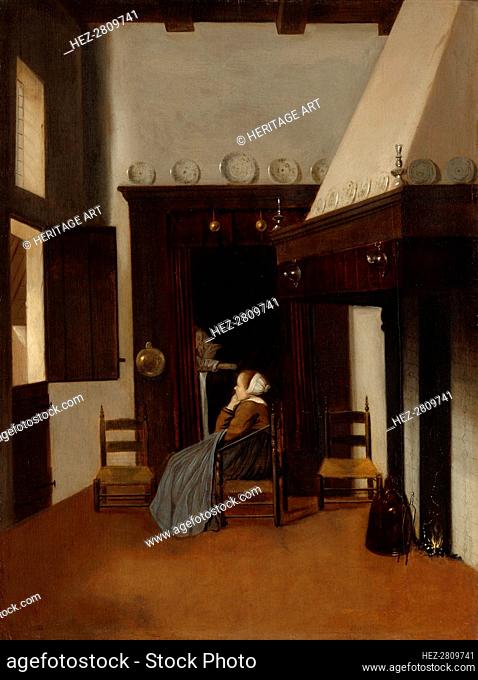 Young Woman in an Interior, c. 1660. Creator: Jacobus Vrel