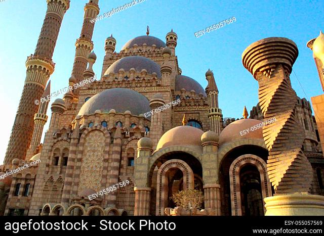 Sharm El Sheikh, Egypt - March 2, 2018: The mosque in the Sharm El Sheikh, old sity