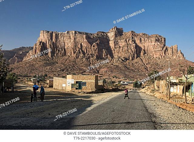 Gheralta Mountains and western scenery enroute to Abuna Yemata Guh church in Tigray, Ethiopia