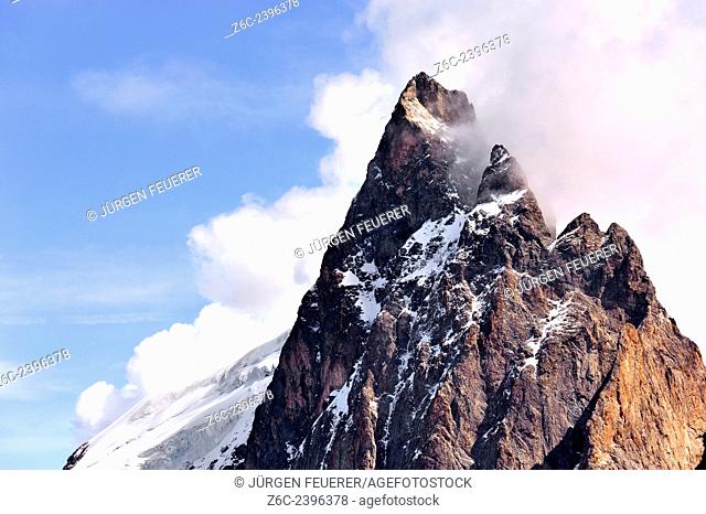 Mountain top of mountain La Meije; La Grave; Écrins, Hautes-Alpes, French Alps, France