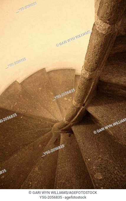 spiral stairs in church in rome italy