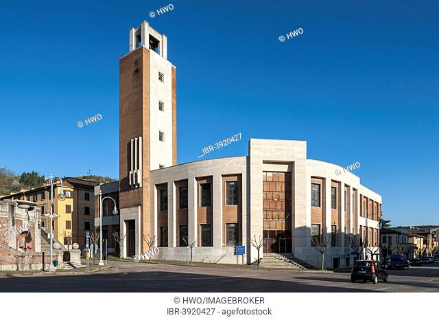 Casa del Fascio, party headquarters of the fascists, Italian Rationalism, 1937, by architect Arnaldo Fuzzi, now a town hall, Predappio, Emilia-Romagna, Italy