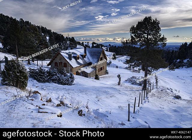 Rasos de Peguera snowy hut in winter (BerguedÃ , Catalonia, Spain, Pyrenees)
