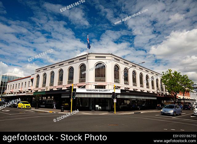 Napier, New Zealand - September 30 2017: The historic art deco architecture of Napier in New Zealand