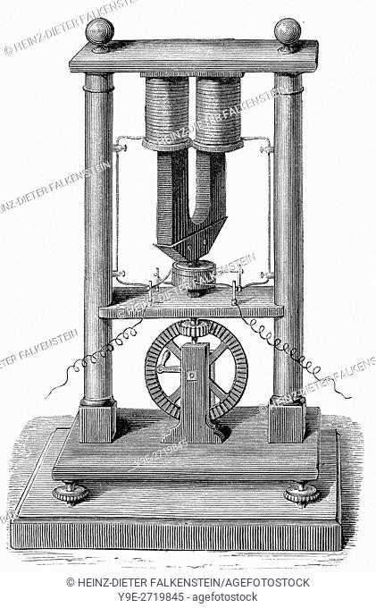 Dynamo by Hippolyte Pixii, 1808-1835, an instrument maker from Paris, France