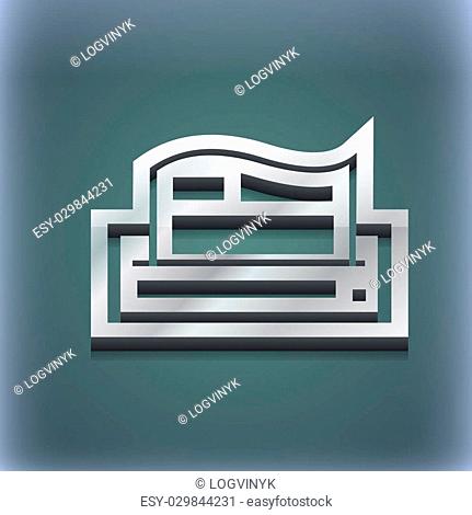 Newspaper icon symbol. 3D style. Trendy, modern design with space for your text illustration. Raster version