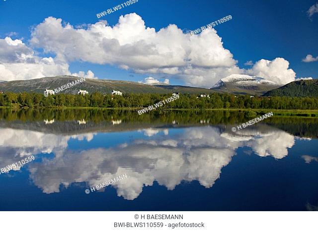 clouds mirroring in water, Norway, Troms, Tromsoe