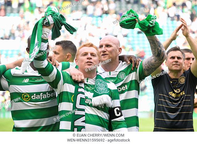 A charity match is held at Celtic Park between Henrik's Heros vs Lubo's Legends. Featuring: Neil Lennon, John Hartson Where: Glasgow