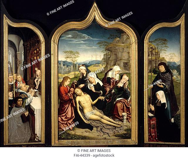 Triptych of the Lamentation of Christ by Bellegambe, Jean (1470-1534)/Tempera on panel/Early Netherlandish Art/c. 1500/The Netherlands/Muzeum Narodowe