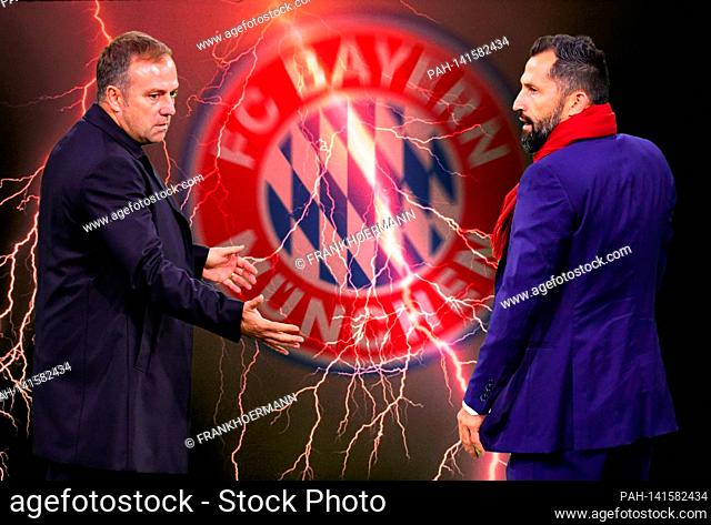 PHOTOMONTAGE: Power struggle between Hans Dieter Flick (Hansi, coach FC Bayern Munich) and Hasan SALIHAMIDZIC (sports director FC Bayern Munich) escalates