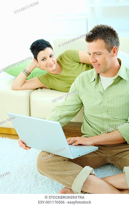 Couple browsing internet