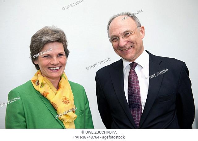 New managing director of documenta and Museum Fridericianum Event GmbH, Annette Kulenkampff (L), stands next to acting managing director Bernd Leifeld in Kassel