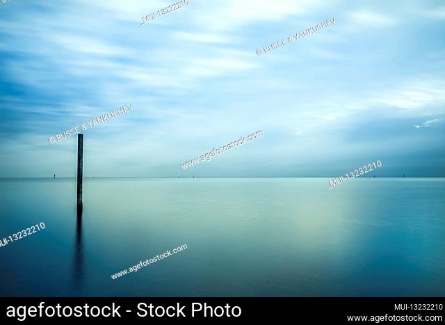 Horizon over water with blurred water surface
