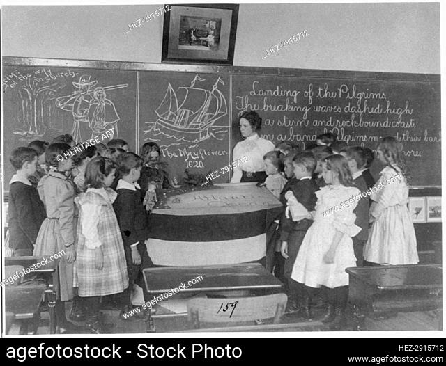 Wash., D.C. public school (1st Division) classroom scene, ca. 1899, (c1899?). Creator: Frances Benjamin Johnston