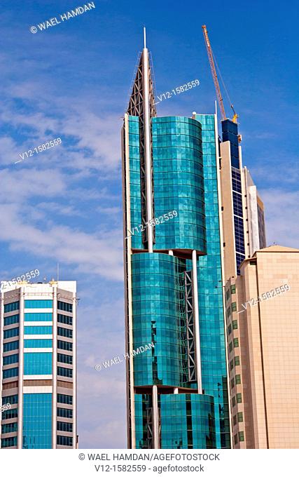 Modern Skyscraper, Street view in Kuwait city