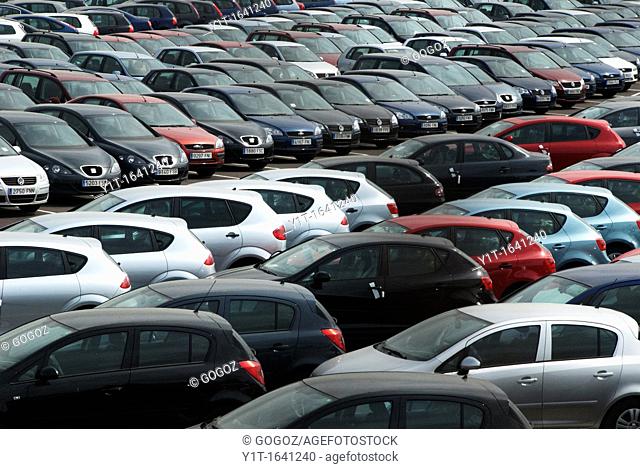 Cars in parking, industry