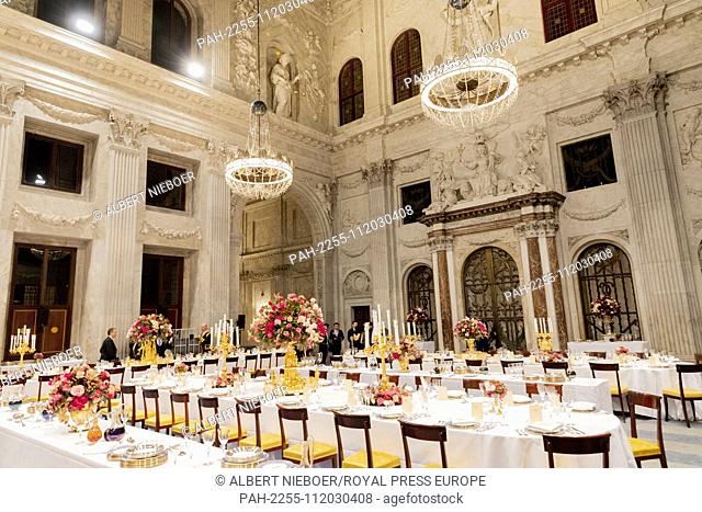 State-Banquet at the Royal Palace in Amsterdam, on November 21, 2018, on the 1st of a 2 days state visit from the Republic of Singapore to The Netherlands