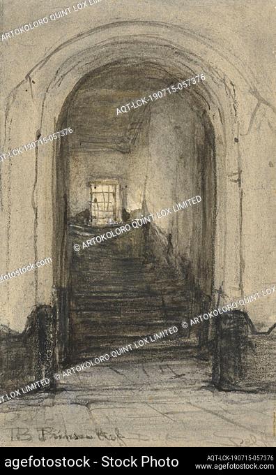 The stairs in the Prinsenhof in Delft, where Prince William I was murdered in 1584, stairwell, Delft, Prinsenhof, William I (Prince of Orange)