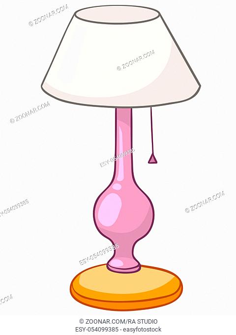 Cartoon Home Lamp Isolated on White Background. Vector