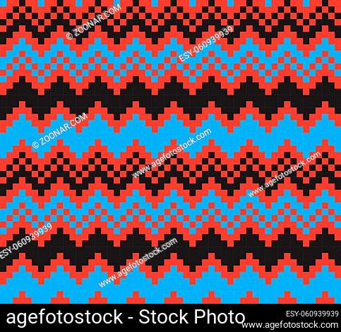 Orange Christmas fair isle pattern background for fashion textiles, knitwear and graphics