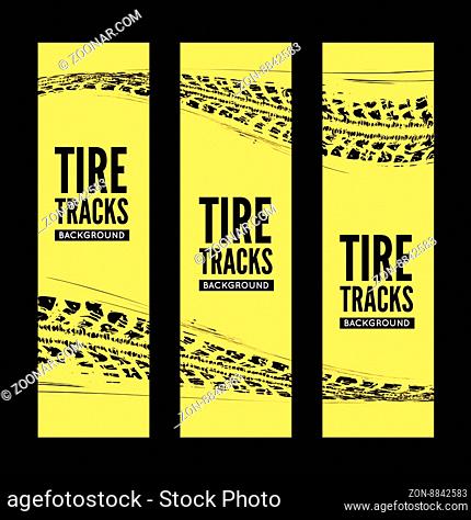 Tire tracks background. Vector illustration. can be used for for posters, brochures, publications, advertising, transportation, wheels