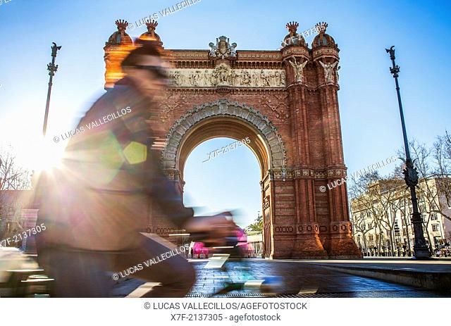 Arc de Triomf, triumphal arch, in Passeig Lluis Companys, Barcelona, Catalonia, Spain