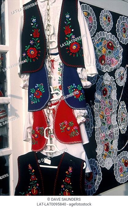 Display of traditional embroidery products, clothes