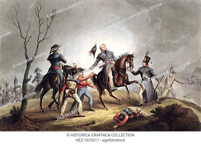 Death of Sir John Moore, La Coruna, Spain, 17th January 1809 (1815). Moore (1761-1809) commanded the British forces at the Battle of Corunna (La Coruna) during...