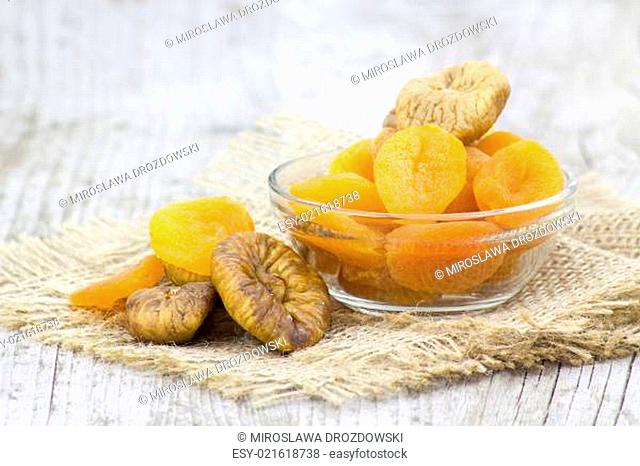 bowl full of dried apricots and figs