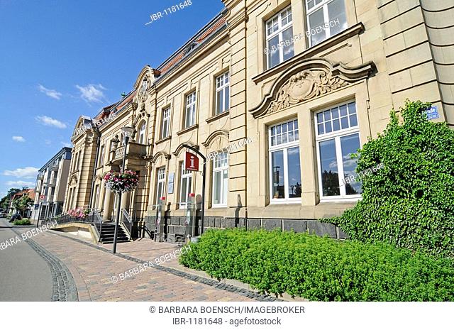 Former post office, tourist information, health center, house facades, Bad Arolsen, Hesse, Germany, Europe