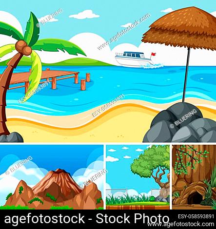 Cartoon coconut tree Stock Photos and Images | agefotostock