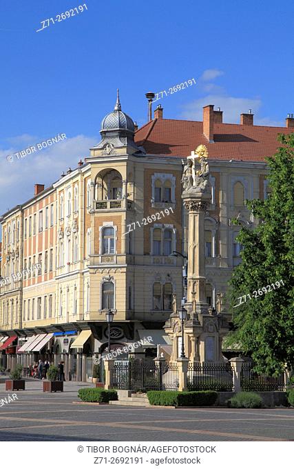 Hungary, Szombathely, FŠ‘ tér, main square, Trinity column,