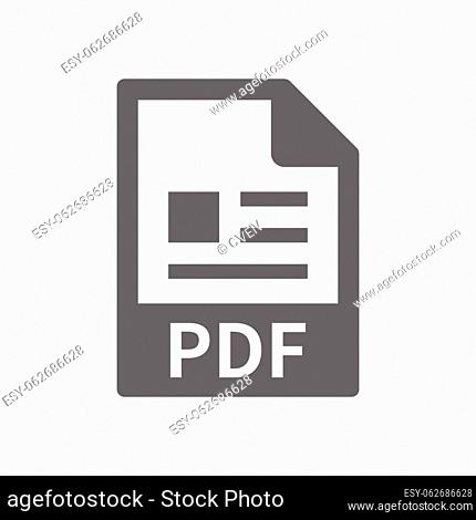 Pdf file download vector icon. Save or load pdf format symbol