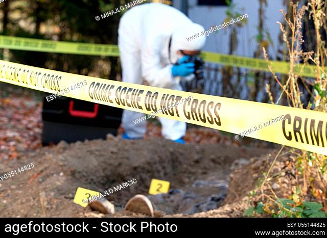 Forensic science specialist at work