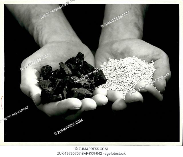 Jul. 07, 1979 - Lumps of coal (left) and limestone particles will be churned into a turbulent inferno in studies of 'fluidized bed combustion' at the General...