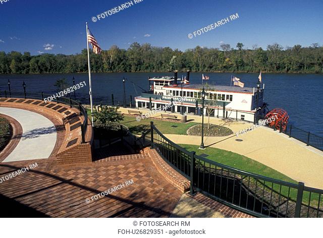 riverboat, waterfront, Augusta, GA, Georgia, Princess Augusta docked along the Riverwalk on the Savannah River in Augusta
