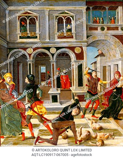 Bernardino Jacopi Butinone, Italian, ca. 1450-1510, The Massacre of The Innocents, mid- to late 15th century, Tempera on poplar panel