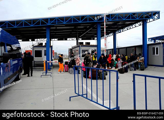 Reception of Ukrainian refugees at the border post of Isaccea - Romania