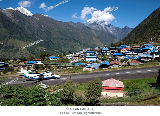 Lukla airfield is the arrival point of many of the trekkers and climbers to the mountain regions of Solu Khumbu