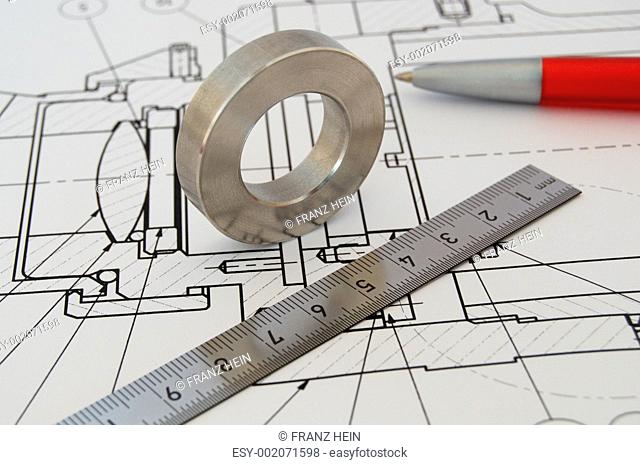 Measure on technical drawing