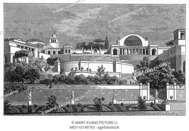 Reconstruction of the Villa Tiburtina, home of the emperor Hadrian