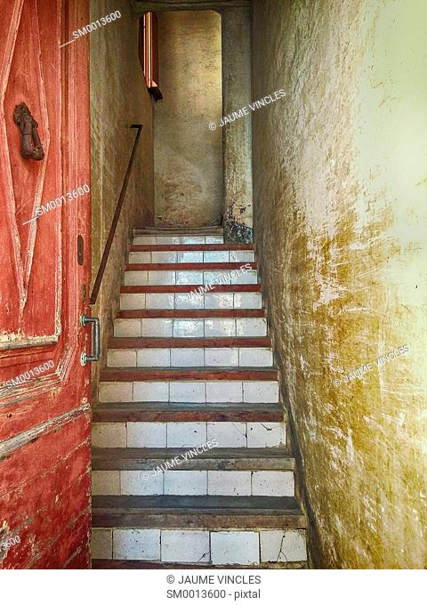 Stairs. Caldes d'Estrac, Maresme, Barcelona province, Catalonia, Spain